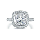 2.6ct Round Cut VVS1 Diamond Halo Solitaire Engagement Ring 14k WhiteGold Finish