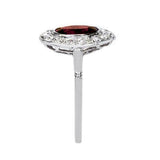 3ct Oval Cut Pink Ruby Engagement Ring Diamond Halo Solitaire 14k WhiteGold Over