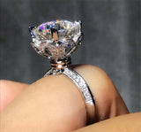 1.7ct Round Cut Diamond Engagement Ring 14k White Gold Finish Flower for Women
