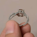 1.9ct Round Cut Peach Morganite Engagement Ring 14k White Gold Finish Infinity