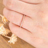 0.3ct Round Cut Moissanite Minimalist Stacking Wedding Band 14k Rose Gold Plated