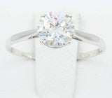 Solitaire Engagement Ring 0.3ct Round Cut VVS1D Diamond 14k White Gold Finish