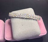 10ct Round Cut Simulated Diamond Dual Row Tennis Bracelet 14k White Gold Plated
