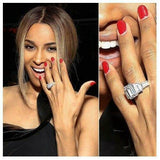 5.5ct Emerald Cut Diamond Iced Cocktail Engagement Ring 14K White Gold Finish