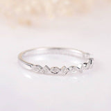 0.25ct Round Cut Moissanite Minimalist Women Wedding Band 14k White Gold Plated