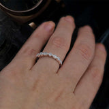 0.18ct Round Cut Diamond Wedding Ring Band 14k White Gold Finish Half Eternity