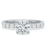 3ct Round Cut Diamond Engagement Ring Solitaire with Accent 18k WhiteGold Finish