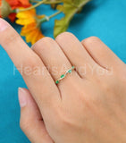 0.5ct Marquise Cut Simulated Emerald Wave Design Wed Band 14k Yellow Gold Plated