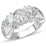 3.5ct Inverted Trillion Diamond Half Eternity Wedding Band 14K White Gold Over