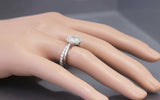 Bridal Set Engagement Ring 2ct Round Brilliant Cut Diamond 18k White Gold Finish