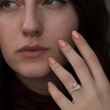 1.2ct Engagement Ring Princess Cut Diamond Accents Solitaire 14k White Gold Over