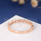 0.5ct Round Cut Simulated Ruby Half Eternity Wedding Band 14k Rose Gold Plated