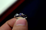 0.25ct Engagement Ring Round Cut Blue Tanzanite Swirl Twist 14k WhiteGold Finish