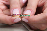 1ct Marquise Cut Green Emerald Half Eternity Wedding Band 14k Yellow Gold Finish
