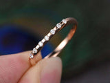 0.6ct Round Cut VVS1D Diamond Wedding Band Unique Stackable 14k Rose Gold Finish