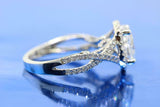 2.6ct Oval Cut Diamond Engagement Ring Twisted Split Band 14k White Gold Finish