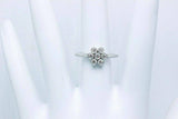 0.3ct Round Brilliant Cut Diamond Engagement Ring Flower 14k White Gold Finish