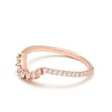 0.3ct Round Cut Diamond Wedding Band 14k White Gold Finish Stackable Crown Tiara