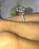 1.7ct Round Cut Diamond Crown Solitaire Engagement Ring 14k White Gold Finish