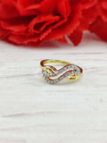 0.2ct Round Cut Moissanite Leaf Split Band Wedding Ring 14k Yellow Gold Plated