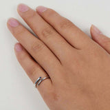 0.1ct Round Blue Sapphire Engagement Ring Open Nail Bypass 14k White Gold Finish