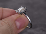 1.2ct Princess Cut Diamond Engagement Ring Solitaire Women 14k White Gold Finish