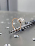 0.3ct Emerald Simulated Diamond Solitaire Engagement Ring 14k Yellow Gold Plated