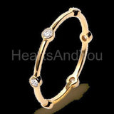0.3ct Round Cut Moissanite Eternity Bezel Set Wedding Band 14k YellowGold Plated