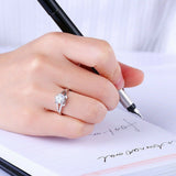 0.6ct Round Cut VVS1D Diamond Engagement Ring 14k White Gold Finish Split Shank