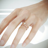 1.75Ct Round Cut Diamond Ruby Bridal Set Minimalist Ring 14K Rose Gold Finish