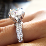 2ct Round Cut Diamond Engagement Ring 14k White Gold Finish Accents Solitaire