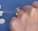 2.2ct Princess Simulated Diamond Cluster Infinity Twist Ring 14k RoseGold Plated