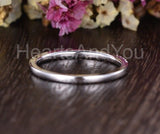 0.3ct Round Cut Simulated Tanzanite Minimalist Wedding Band 14k WhiteGold Plated