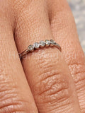 0.3ct Round Cut Moissanite Bezel Set Minimalist Women Ring 14k White Gold Plated
