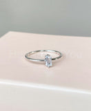 0.2ct Baguette Simulated Diamond Minimalist Engagement Ring 14k WhiteGold Plated