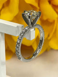 1.5ct Round Cut Diamond 6 Prong Solitaire Engagement Ring 14k White Gold Finish