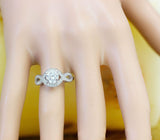 Infinity Solitaire Engagement Ring 1.6ct Round Cut Diamond 14k White Gold Finish