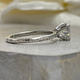 0.15ct Round Cut Moissanite Solitaire Engagement Ring 14k White Gold Plated