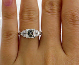 2.5ct Asscher Cut VVS1/D Diamond Vintage Engagement Ring 14K White Gold Finish