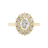 2.8ct Oval Cut Diamond Engagement Ring Vintage Halo Style 14k Yellow Gold Finish