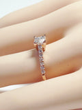 2Ct Princess Cut Diamond Engagement Ring 14K Rose Gold Finish with Round Accents