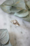 1ct Round Cut Diamond Engagement Ring Leaf Vine Solitaire 14k White Gold Finish