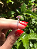 2.3ct Engagement Ring Oval Cut Pink Sapphire Diamond Halo 14k White Gold Finish