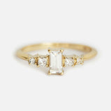 1.2ct Emerald Cut Diamond Princess Accents Engagement Ring 14k Yellow Gold Over