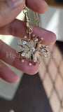 1ct Round Cut Moissanite Floral Stylish Pendant 14k Yellow Gold Plated NO CHAIN
