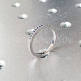 0.2ct Round Cut Simulated Sapphire Filigree Wedding Band 14k White Gold Plated