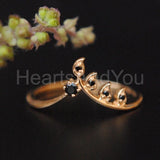 0.2ct Round Cut Moissanite Chevron Leaf Vine Stacking Ring 14K YellowGold Plated