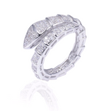 2.3ct Round Cut VVS1D Diamond Engagement Ring 14k White Gold Finish Snake Bypass
