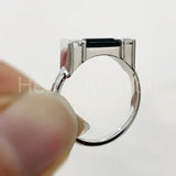 0.5ct Baguette Cut Simulated Blue Sapphire Minimalist Ring 14k White Gold Plated