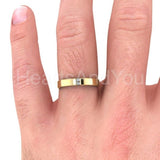 0.1ct Round Cut Moissanite Two Stone Tension Set Wed Band 14k Yellow Gold Plated